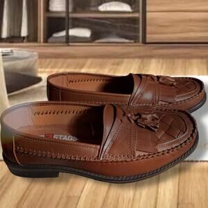 NWOT Men's DEER STAG Herman Brown Vegan Memory Foam Kiltie Tassel Loafers